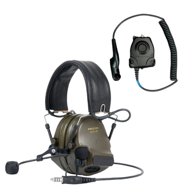 Комплект: Тактичні навушники 3M ComTac XPI PELTOR та адаптер PTT для рацій Motorola C7100035866 фото