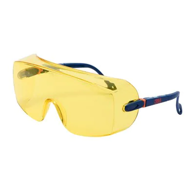 Окуляри захисні відкриті 3М 2802 PC Safety Overspectacles, захист від подряпин, жовті лінзи 7000032494 фото